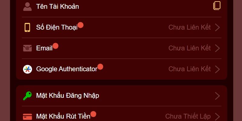 Quản lý thông tin tài khoản cá nhân