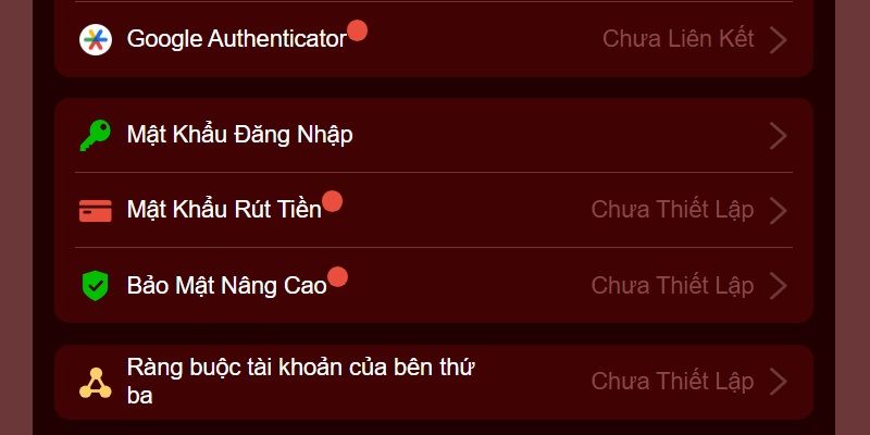 bảo mật tài khoản 3win sau khi đăng nhập
