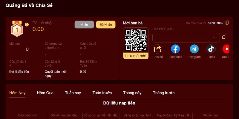 chia sẻ mã mời