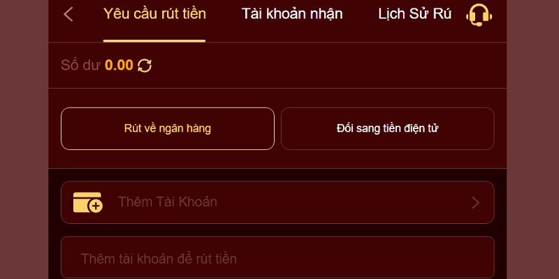 rút về ngân hàng